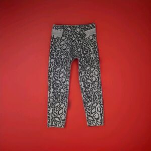 Y2k Hard tail forever Leggings Pants Crop Womens Size S Leopard Zebra  Funky